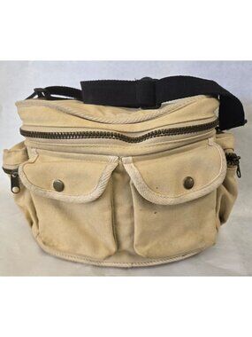 J. Peterman Canvas Insulated Cooler With Zipper Pockets 8X12 Outdoors Picnic